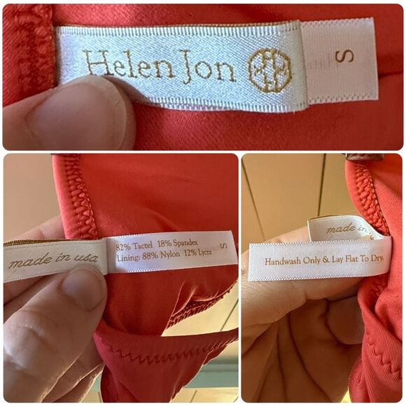 Helen Jon Halter Bikini Top in Coral - Small - Picture 4 of 7